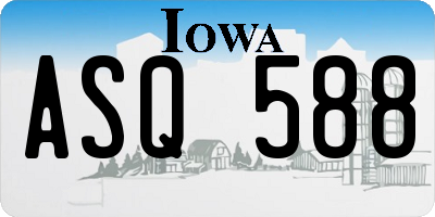 IA license plate ASQ588