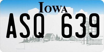 IA license plate ASQ639