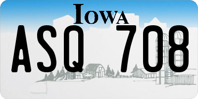 IA license plate ASQ708