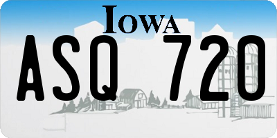 IA license plate ASQ720