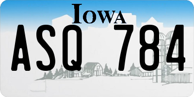 IA license plate ASQ784
