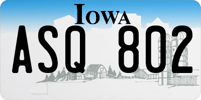 IA license plate ASQ802