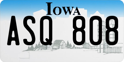 IA license plate ASQ808