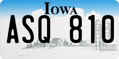 IA license plate ASQ810