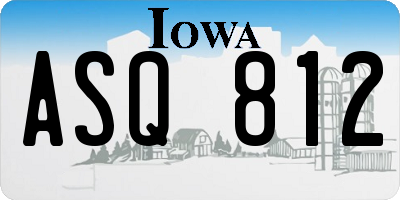 IA license plate ASQ812