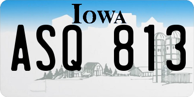 IA license plate ASQ813