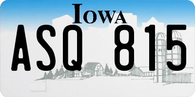 IA license plate ASQ815