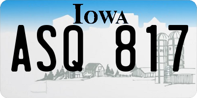 IA license plate ASQ817