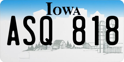 IA license plate ASQ818