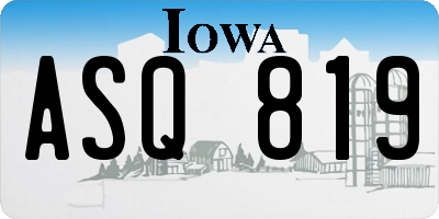IA license plate ASQ819