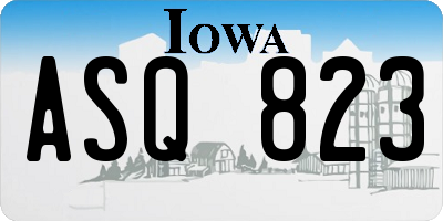 IA license plate ASQ823