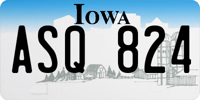 IA license plate ASQ824
