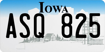 IA license plate ASQ825
