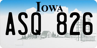 IA license plate ASQ826
