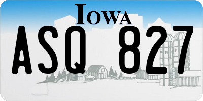 IA license plate ASQ827