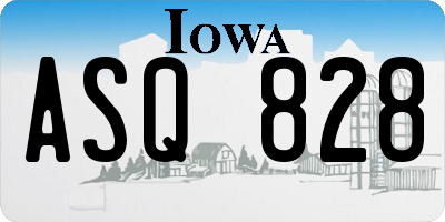 IA license plate ASQ828