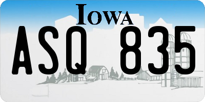 IA license plate ASQ835