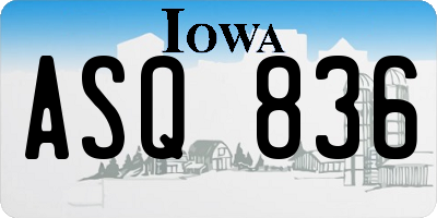 IA license plate ASQ836