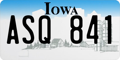IA license plate ASQ841