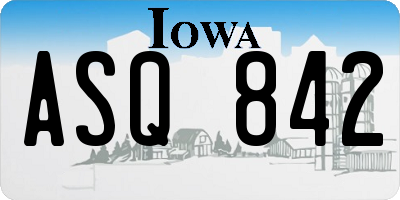 IA license plate ASQ842