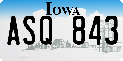 IA license plate ASQ843