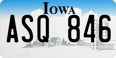 IA license plate ASQ846