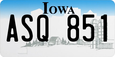 IA license plate ASQ851