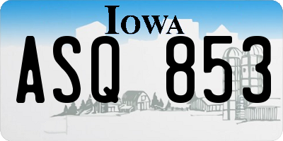 IA license plate ASQ853