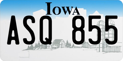 IA license plate ASQ855