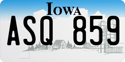 IA license plate ASQ859