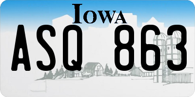 IA license plate ASQ863