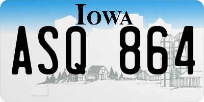 IA license plate ASQ864