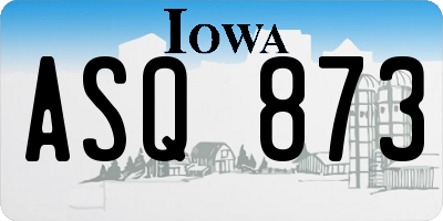IA license plate ASQ873