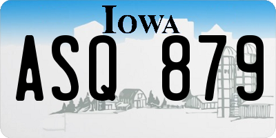 IA license plate ASQ879