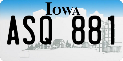 IA license plate ASQ881