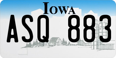 IA license plate ASQ883