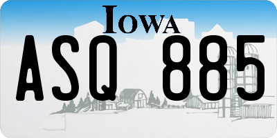 IA license plate ASQ885
