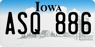 IA license plate ASQ886