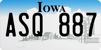 IA license plate ASQ887