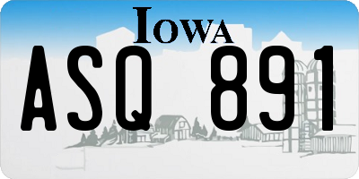 IA license plate ASQ891