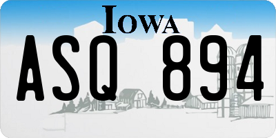 IA license plate ASQ894