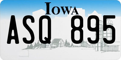 IA license plate ASQ895