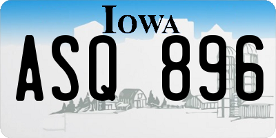 IA license plate ASQ896