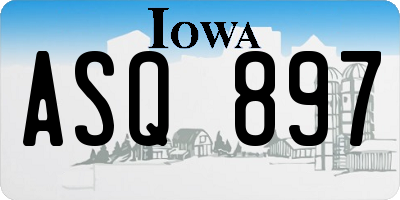 IA license plate ASQ897