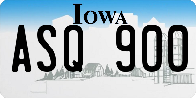 IA license plate ASQ900