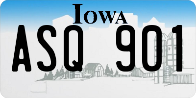IA license plate ASQ901