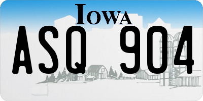 IA license plate ASQ904