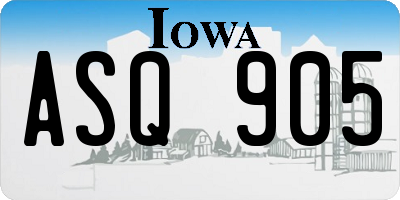 IA license plate ASQ905