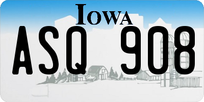 IA license plate ASQ908