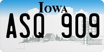 IA license plate ASQ909
